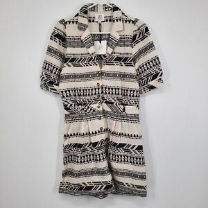 Women's dRA Los Angeles Size Small Romper Cotton‎ Jacquard Black Ivory NEW